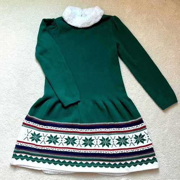 Gymboree | Dresses | Gymboree Girls Fairisle Sweater Dress Family  Celebrations Green Size | Poshmark